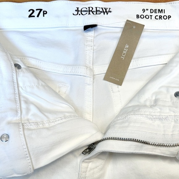 NWT J. Crew 9" Demi-Boot Crop Jean with Raw Hem in White Wash, Size 27P - Picture 11 of 16